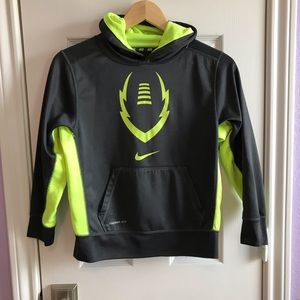 Boys Nike Black/Neon Green Football Hoodie